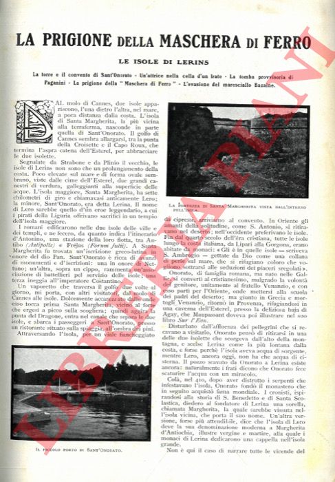 BERNASCONI Paolo - - La prigione della maschera di ferro. Le isole di Lerins.