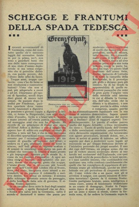 SACCHI Filippo - - Schegge e frantumi della spada tedesca.