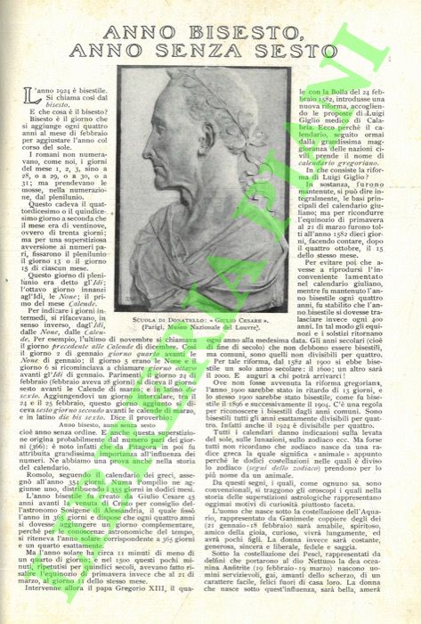 SIGNORINI Giuseppe - - Anno bisesto, anno senza sesto.