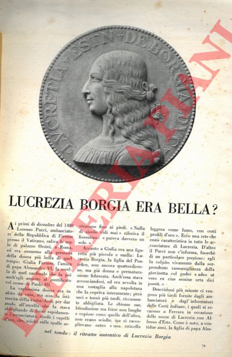 CERLINI Aldo - - Lucrezia Borgia era bella?.