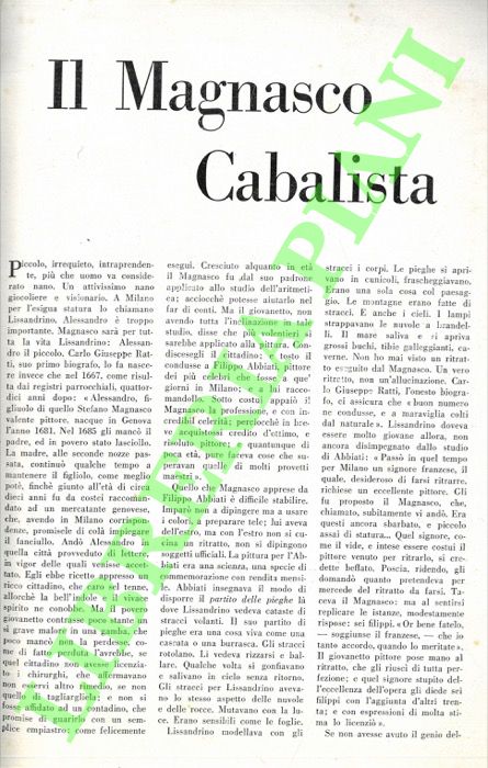 CARRIERI Raffaele - - Il Magnasco Cabalista.