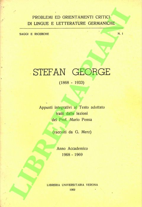 PENSA Mario - - Stefan George (1868-1933).