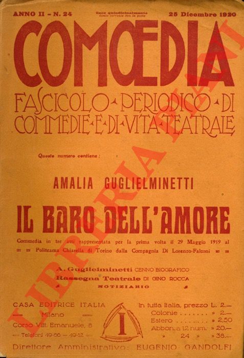 GUGLIELMINETTI Amalia - - Il baro dell'amore.