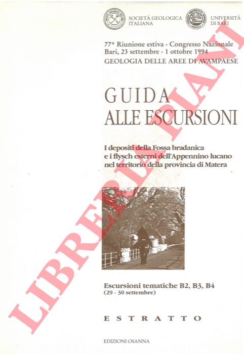 Societ Geologica Italiana - - Guida alle escursioni. I depositi della Fossa bradanica e i flysch esterni dell'Appennino lucano nel territorio della provincia di Matera.