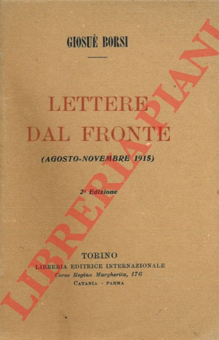 BORSI Giosu - - Lettere dal fronte (agosto-novembre 1915).