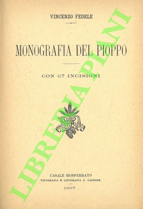 FEDELE vincenzo - Monografia del pioppo.