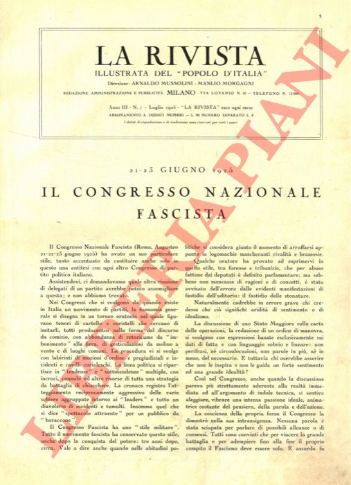- - La rivista illustrata del popolo d'Italia. 1925.