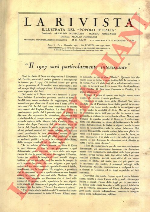 - - La rivista illustrata del popolo d'Italia. 1927.