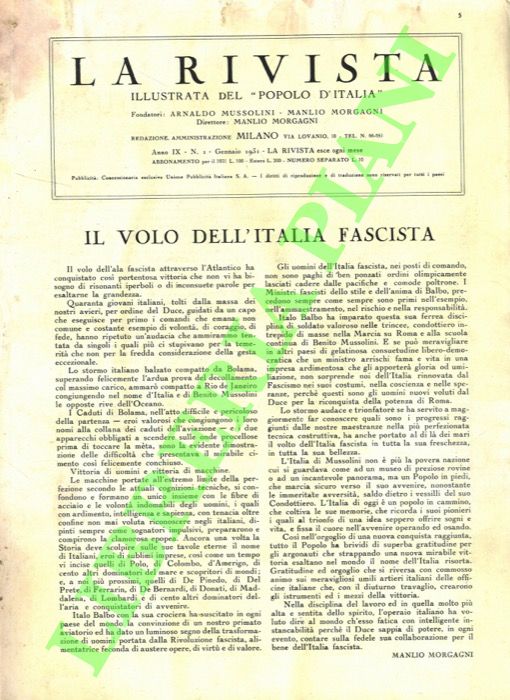 - - La rivista illustrata del popolo d'Italia. 1931.