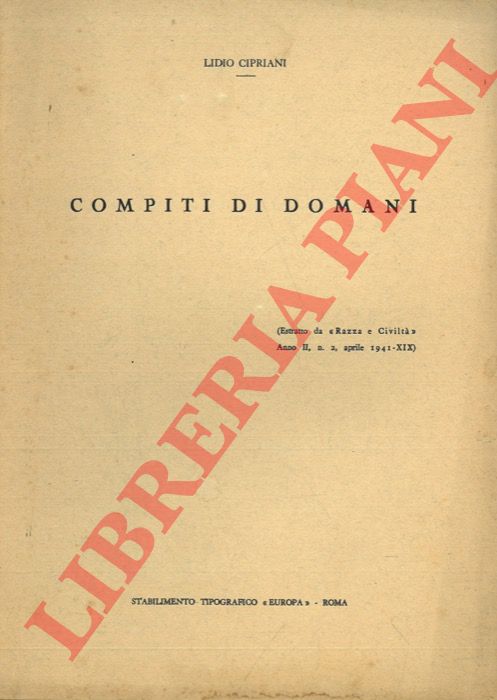 CIPRIANI Lidio - - Compiti di domani.