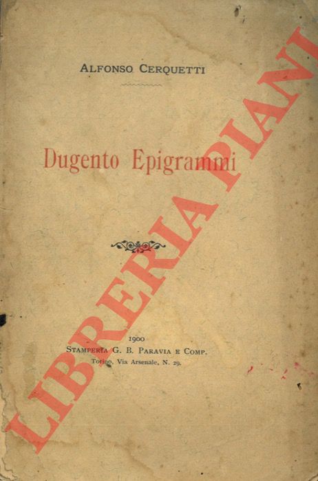 CERQUETTI Alfonso - - Dugento epigrammi.
