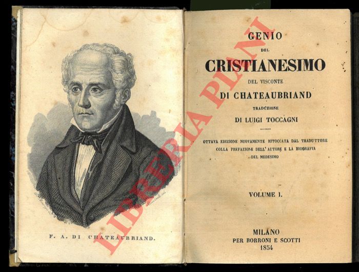 CHATEAUBRIAND - - Genio del Cristianesimo. Traduzione di Luigi Toccagni.