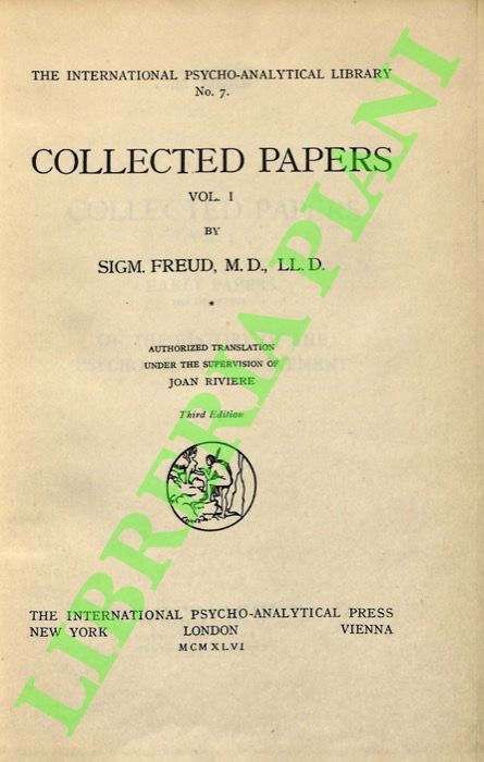FREUD Sigmund - - Collected Papers. Voll. I-V.