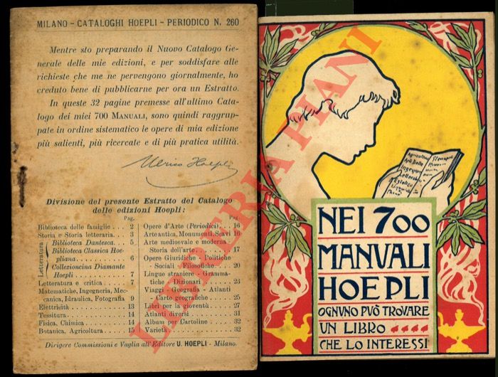 - - Nei 700 Manuali Hoepli ognuno pu trovare un libro ce lo interessi.