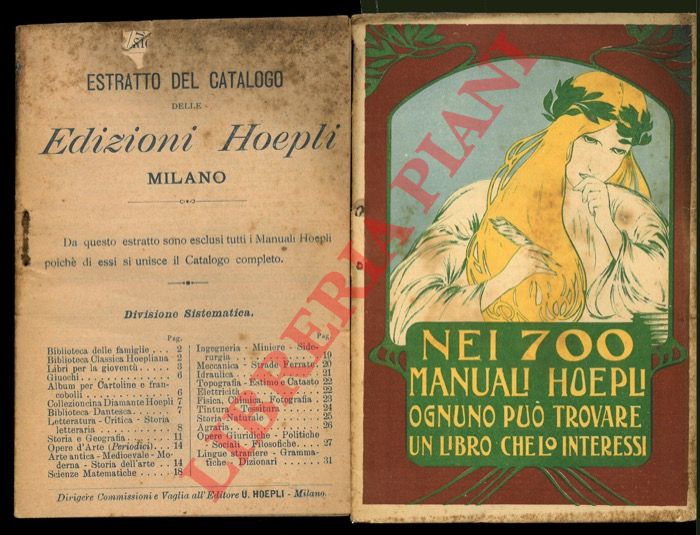 - - Nei 700 Manuali Hoepli ognuno pu trovare un libro ce lo interessi.