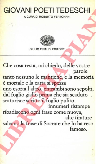 (FERTONANI Roberto) - - Giovani poeti tedeschi.