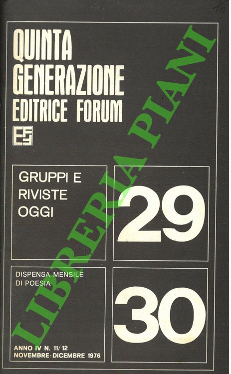 (PASSERI PIGNONI Vera) - - Quinta Generazione. Rivista mensile di poesia.