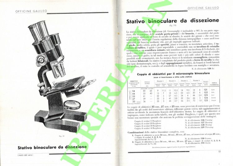Officine Galileo, Firenze -  - - Microscopi.