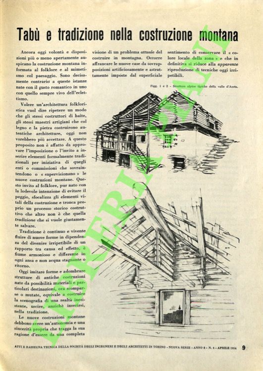 MOLLINO Carlo - - Tab e tradizione nella costruzione montana.