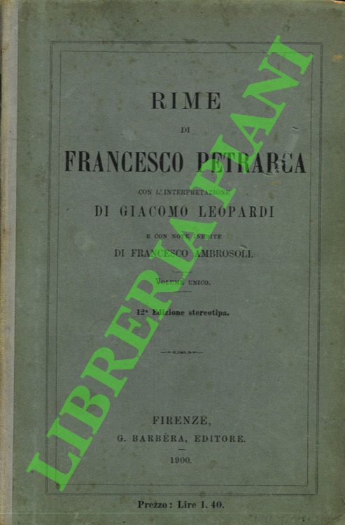 PETRARCA Francesco - - Rime.