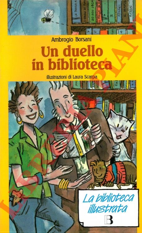BORSANI Ambrogio - - Un duello in biblioteca.