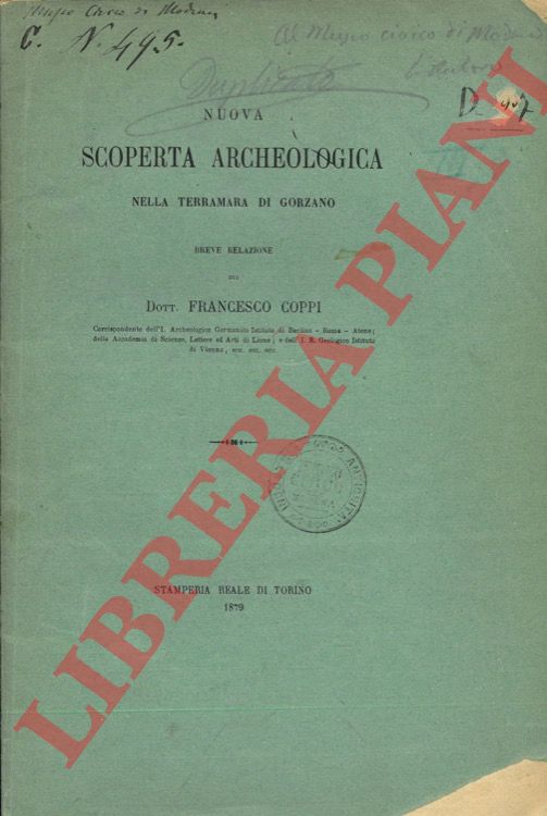 COPPI Francesco - - Nuova scoperta archeologica nella terramara di Gorzano.