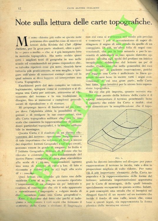 - - Note sulla lettura delle carte topografiche.
