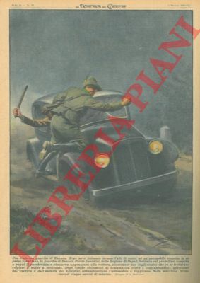 BELTRAME A. - - Dopo aver intimato invano l'alt a una macchina sospetta, una guardia di finanza balzava sul predellino, rompeva a pugni il parabrezza e rimaneva aggrappato alla vettura, nonostante uno degli uomini che vi si trovavano colpisse il milite a bastonate.