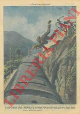 BELTRAME A. - - In Garfagnana, evitato l'urto contro un autocarro, un ciclista batteva contro il parapetto e poi precipitava sulla linea ferroviaria sottostante, proprio mentre passava un treno.
