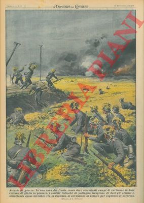 BELTRAME A. - - Sul fronte russo  i soldati tedeschi di pattuglia ricoprono di fiori gli elmetti e, strisciando quasi invisibili tra la fioritura, si avvicinano al nemico per coglierlo di sorpresa.