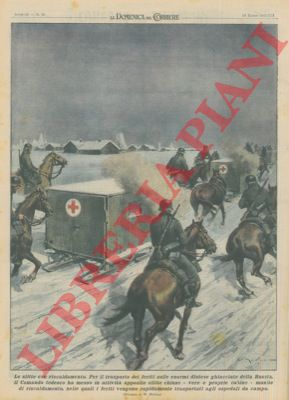 MOLINO W. - - Per il trasporto dei feriti sulle enormi distese ghiacciate della Russia, il Comando tedesco ha messo in attivit apposite slitte chiuse munite di riscaldamento.