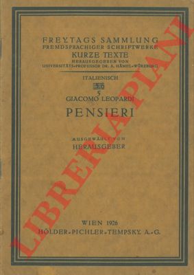 LEOPARDI Giacomo - - Pensieri.