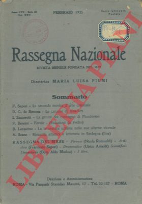 - - Rassegna Nazionale. Rivista mensile.