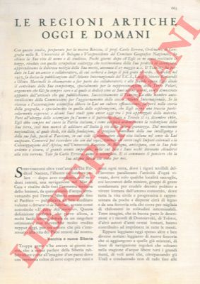 ERRERA Carlo - - Le regioni artiche oggi e domani.