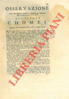 CHOMEL - - Osservazione sopra una singolare deposizione formatasi nel Peritoneo dopo lo sgravamento d'un parto.