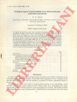 OWEN D.F. - - Ecological aspects of polymorphism in an african land snail, Limicolaria martensiana.