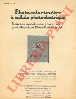Soc. Us. Chimiques Rhne-Poulenc - - Photocolorimtre  cellule photolectrique.