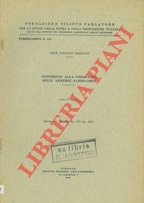 ARRIGONI Pier Virgilio - - Contributo alla conoscenza delle armerie sardo-corse.