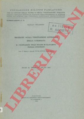 CHIAPPINI Manlio - - Ricerche sulla vegetazione littorale della Sardegna. II: Vegetazione dello stagno di Platamona (Sardegna settentrionale).