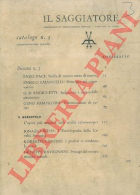 - - Il Saggiatore. Catalogo n. 3. Autunno - Inverno 1959 - 1960.