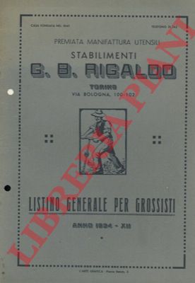 Premiata Manifattura Utensili Stabilimenti G.B. Rigaldo - - Listino generale per grossisti.