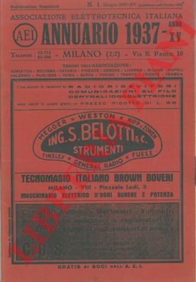 Associazione Elettrotecnica Italiana - - Annuario 1937.