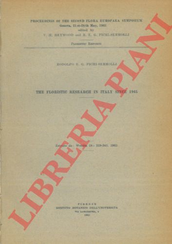 PICHI SERMOLLI Rodolfo - - The floristic research in Italy since 1945.