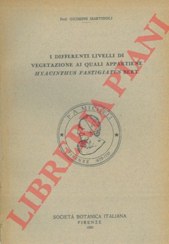 MARTINOLI Giuseppe - - I differenti livelli di vegetazione ai quali appartiene Hyacinthus fastigiatus Bert.