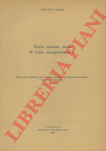 FURNARI Francesco - - Nuova stazione sicula di Coris monspeliensis L.
