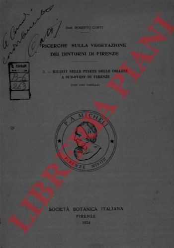 CORTI Roberto - - Ricerche sulla vegetazione nei dintorni di Firenze. 3- Rilievi nelle pinete delle colline a Sud-Ovest di Firenze.