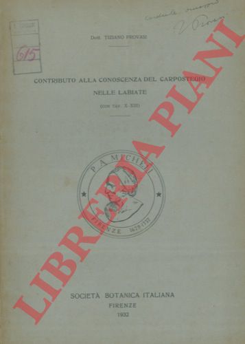 PROVASI Tiziano - - Contributo alla conoscenza del Carpostegio nelle Labiate.