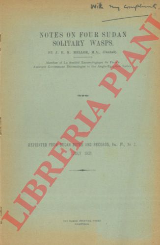 MELLOR J.E.M. - - Notes on four Sudan solitary wasps.