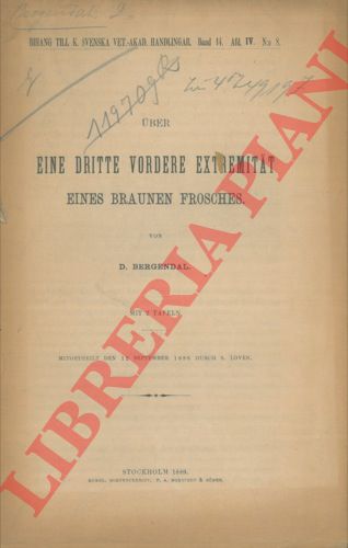 BERGENDAL D. - - Uber eine dritte vordere extremitat eines braunen frosches.