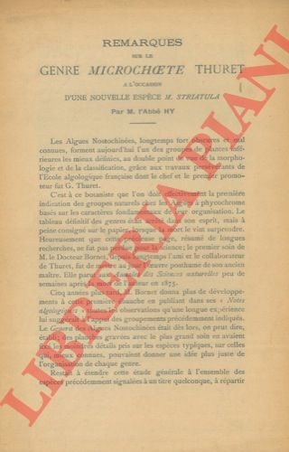 HY M. - - Remarques sur le genre Microchaete thuret a l'occasion d'une novelle espce M. striatula.
